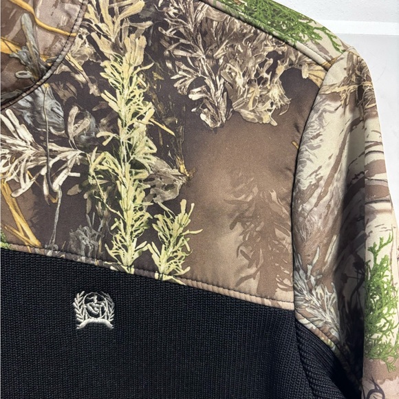 Cinch Outdoor Real Tree Soft Shell Black Camo Jacket Women’s Size Large - Picture 2 of 11